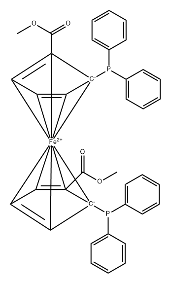 (1R,1'R)-1,1'-Bis(diphenylphosphino)-2,2'-bis(methoxycarbonyl)ferrocene,184015-75-6,结构式