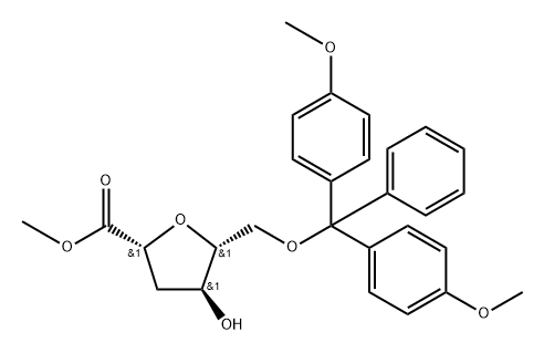 2,5-Anhydro-3-deoxy-6-O-DMT-D-ribo-hexonic acid methyl ester Structure