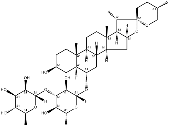 Neochlorogenin 6-O-α-L-rhamnopyranosyl-(1→3)-β-D-quinovopyranoside,184686-01-9,结构式