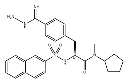 Benzenecarboximidic acid, 4-[(2S)-3-(cyclopentylmethylamino)-2-[(2-naphthalenylsulfonyl)amino]-3-oxopropyl]-, hydrazide Structure