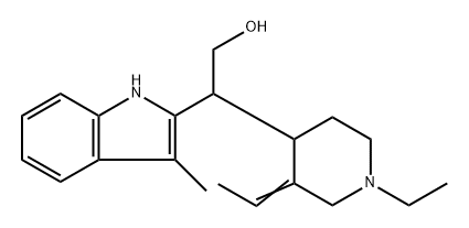 β-(1-Ethyl-3-ethylidene-4-piperidinyl)-3-methyl-1H-indole-2-ethanol Struktur