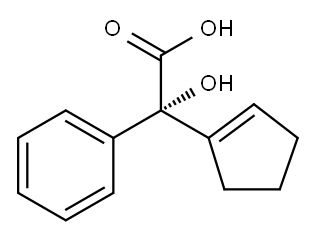 Benzeneacetic acid, α-1-cyclopenten-1-yl-α-hydroxy-, (αR)- Structure