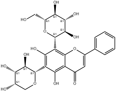 白杨素 6-C-阿拉伯糖 8-C-葡萄糖苷,185145-33-9,结构式