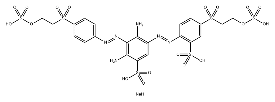 Benzenesulfonic acid, 2,4-diamino-3-(2-(4-((2-(sulfooxy)ethyl)sulfonyl)phenyl)diazenyl)-5-(2-(2-sulfo-4-((2-(sulfooxy)ethyl)sulfonyl)phenyl)diazenyl)-, sodium salt (1:) Structure