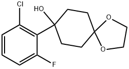 8-(2-chloro-6-fluorophenyl)-1,4-dioxaspiro[4.5]decan-8-ol Struktur