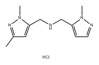 1-(1,3-二甲基-1H-吡唑-5-基)-N-((1-甲基-1H-吡唑-5-基)甲基)甲胺盐酸盐 结构式