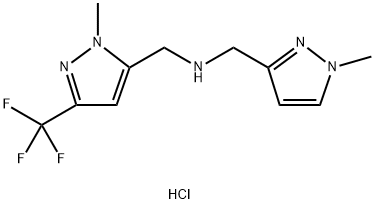 1-(1-methyl-1H-pyrazol-3-yl)-N-{[1-methyl-3-(trifluoromethyl)-1H-pyrazol-5-yl]methyl}methanamine Structure