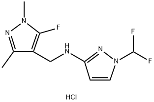 1-(difluoromethyl)-N-[(5-fluoro-1,3-dimethyl-1H-pyrazol-4-yl)methyl]-1H-pyrazol-3-amine 结构式