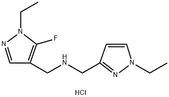 1-(1-ethyl-5-fluoro-1H-pyrazol-4-yl)-N-[(1-ethyl-1H-pyrazol-3-yl)methyl]methanamine,1855950-05-8,结构式