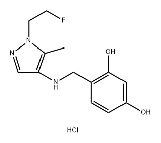 4-({[1-(2-fluoroethyl)-5-methyl-1H-pyrazol-4-yl]amino}methyl)benzene-1,3-diol Structure