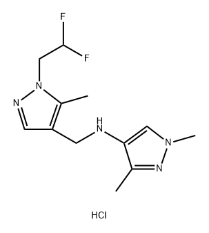 N-{[1-(2,2-difluoroethyl)-5-methyl-1H-pyrazol-4-yl]methyl}-1,3-dimethyl-1H-pyrazol-4-amine 结构式