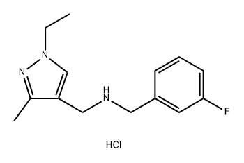 1-(1-ethyl-3-methyl-1H-pyrazol-4-yl)-N-(3-fluorobenzyl)methanamine 结构式