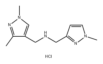 1-(1,3-dimethyl-1H-pyrazol-4-yl)-N-[(1-methyl-1H-pyrazol-3-yl)methyl]methanamine 结构式