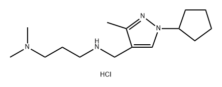 N'-[(1-cyclopentyl-3-methyl-1H-pyrazol-4-yl)methyl]-N,N-dimethylpropane-1,3-diamine 结构式