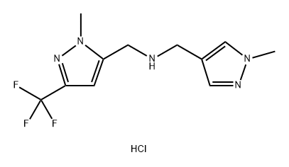 1-(1-methyl-1H-pyrazol-4-yl)-N-{[1-methyl-3-(trifluoromethyl)-1H-pyrazol-5-yl]methyl}methanamine 结构式