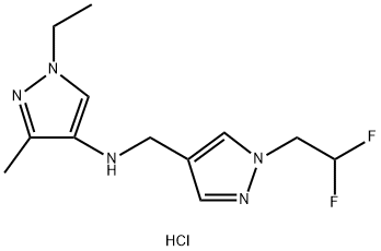 N-{[1-(2,2-difluoroethyl)-1H-pyrazol-4-yl]methyl}-1-ethyl-3-methyl-1H-pyrazol-4-amine 结构式