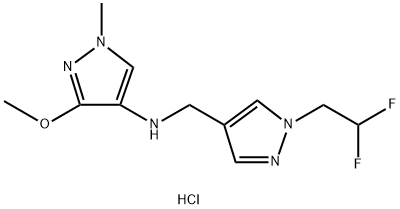 N-{[1-(2,2-difluoroethyl)-1H-pyrazol-4-yl]methyl}-3-methoxy-1-methyl-1H-pyrazol-4-amine 结构式