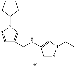 N-[(1-cyclopentyl-1H-pyrazol-4-yl)methyl]-1-ethyl-1H-pyrazol-4-amine 结构式