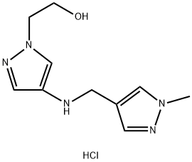 2-(4-{[(1-methyl-1H-pyrazol-4-yl)methyl]amino}-1H-pyrazol-1-yl)ethanol 结构式