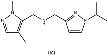 1-(1,4-dimethyl-1H-pyrazol-5-yl)-N-[(1-isopropyl-1H-pyrazol-3-yl)methyl]methanamine 结构式