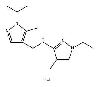 1-ethyl-N-[(1-isopropyl-5-methyl-1H-pyrazol-4-yl)methyl]-4-methyl-1H-pyrazol-3-amine 结构式