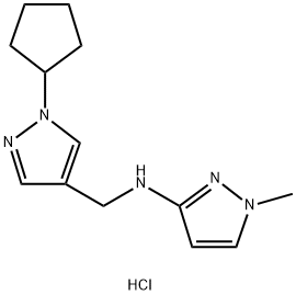 N-[(1-cyclopentyl-1H-pyrazol-4-yl)methyl]-1-methyl-1H-pyrazol-3-amine 结构式