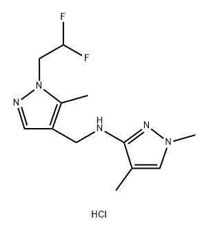 N-{[1-(2,2-difluoroethyl)-5-methyl-1H-pyrazol-4-yl]methyl}-1,4-dimethyl-1H-pyrazol-3-amine Structure