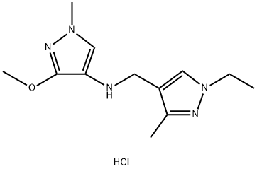 N-[(1-ethyl-3-methyl-1H-pyrazol-4-yl)methyl]-3-methoxy-1-methyl-1H-pyrazol-4-amine 结构式