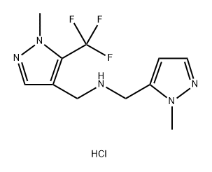 1-(1-methyl-1H-pyrazol-5-yl)-N-{[1-methyl-5-(trifluoromethyl)-1H-pyrazol-4-yl]methyl}methanamine Structure