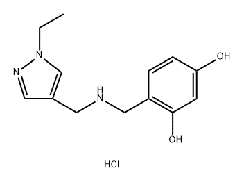 4-({[(1-ethyl-1H-pyrazol-4-yl)methyl]amino}methyl)benzene-1,3-diol Structure