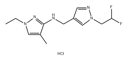 N-{[1-(2,2-difluoroethyl)-1H-pyrazol-4-yl]methyl}-1-ethyl-4-methyl-1H-pyrazol-3-amine Structure