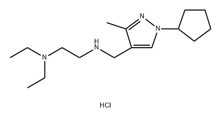 N'-[(1-cyclopentyl-3-methyl-1H-pyrazol-4-yl)methyl]-N,N-diethylethane-1,2-diamine 化学構造式