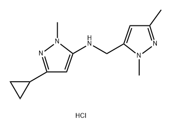 3-cyclopropyl-N-[(1,3-dimethyl-1H-pyrazol-5-yl)methyl]-1-methyl-1H-pyrazol-5-amine 结构式