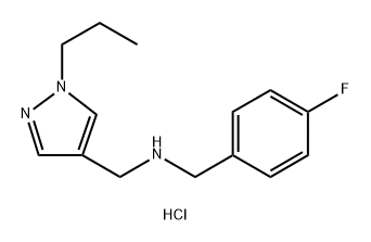 1-(4-fluorophenyl)-N-[(1-propyl-1H-pyrazol-4-yl)methyl]methanamine 结构式