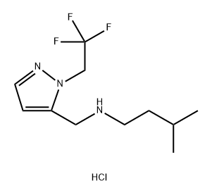 3-methyl-N-{[1-(2,2,2-trifluoroethyl)-1H-pyrazol-5-yl]methyl}butan-1-amine 化学構造式