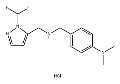 4-[({[1-(difluoromethyl)-1H-pyrazol-5-yl]methyl}amino)methyl]-N,N-dimethylaniline Structure
