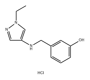 3-(((1-乙基-1H-吡唑-4-基)氨基)甲基)苯酚盐酸盐, 1856085-69-2, 结构式