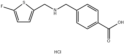 4-({[(5-fluoro-2-thienyl)methyl]amino}methyl)benzoic acid Struktur