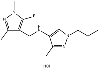 N-[(5-fluoro-1,3-dimethyl-1H-pyrazol-4-yl)methyl]-3-methyl-1-propyl-1H-pyrazol-4-amine Structure