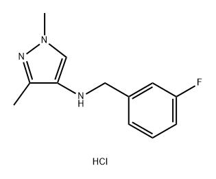 N-(3-fluorobenzyl)-1,3-dimethyl-1H-pyrazol-4-amine 结构式