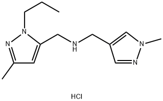 1-(3-methyl-1-propyl-1H-pyrazol-5-yl)-N-[(1-methyl-1H-pyrazol-4-yl)methyl]methanamine 结构式