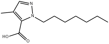 1-Heptyl-4-methyl-1H-pyrazole-5-carboxylic acid Struktur
