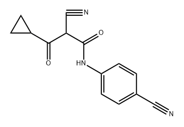 Cyclopropanepropanamide, α-cyano-N-(4-cyanophenyl)-β-oxo- Structure