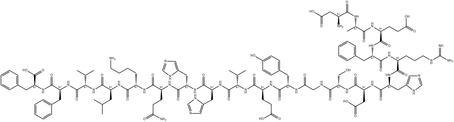 Β-AMYLOID (1-20)肽, 186319-68-6, 结构式