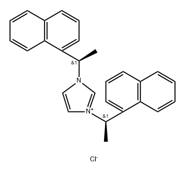 1,3-双((R)-1-(萘-1-基)乙基)-1H-咪唑-3-鎓氯化物, 186354-48-3, 结构式