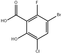 3-bromo-5-chloro-2-fluoro-6-hydroxybenzoic acid Struktur