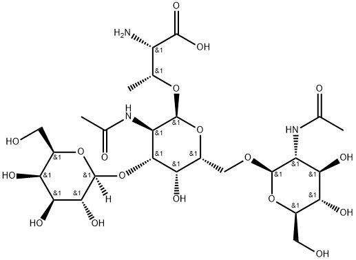 Galβ(1-3)[GlcNAcβ(1-6)]GalNAc-α-Thr 化学構造式