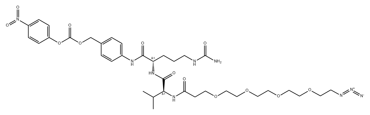 Azido-PEG(4)-Val-Cit-PAB-PNP,1869126-60-2,结构式