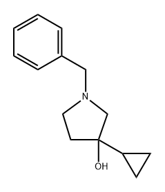 1-benzyl-3-cyclopropyl-pyrrolidin-3-ol Struktur