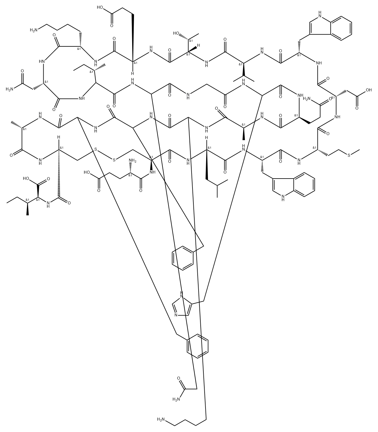 H-GLU-CYS-LEU-TRP-MET-ASP-TRP-VAL-THR-GLU-LYS-ASN-ILE-ASN-GLY-HIS-GLN-ALA-LYS-PHE-PHE-ALA-CYS-ILE-OH, (DISULFIDE BOND)|H-GLU-CYS-LEU-TRP-MET-ASP-TRP-VAL-THR-GLU-LYS-ASN-ILE-ASN-GLY-HIS-GLN-ALA-LYS-PHE-PHE-ALA-CYS-ILE-OH, (DISULFIDE BOND)